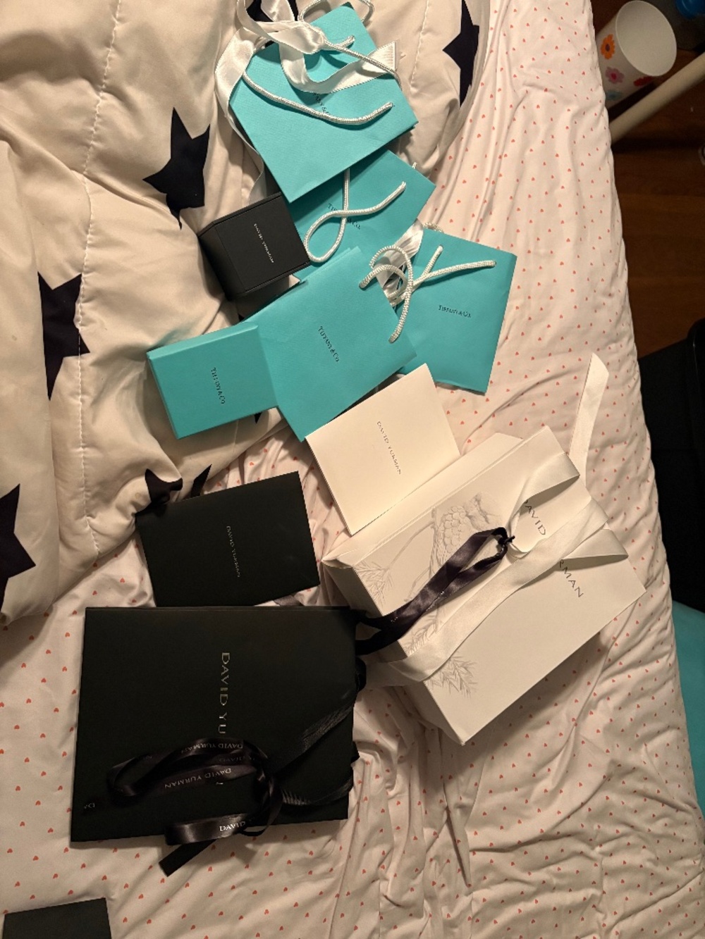 Authentic Tiffany and David Yurman Boxes and Bags